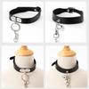 Регулируемая цепочка-ошейник из ПУ кожи с колокольчиком/О-кольцом и поводком для взрослых, шейный ремешок, захватывающие аксессуары для ролевых игр