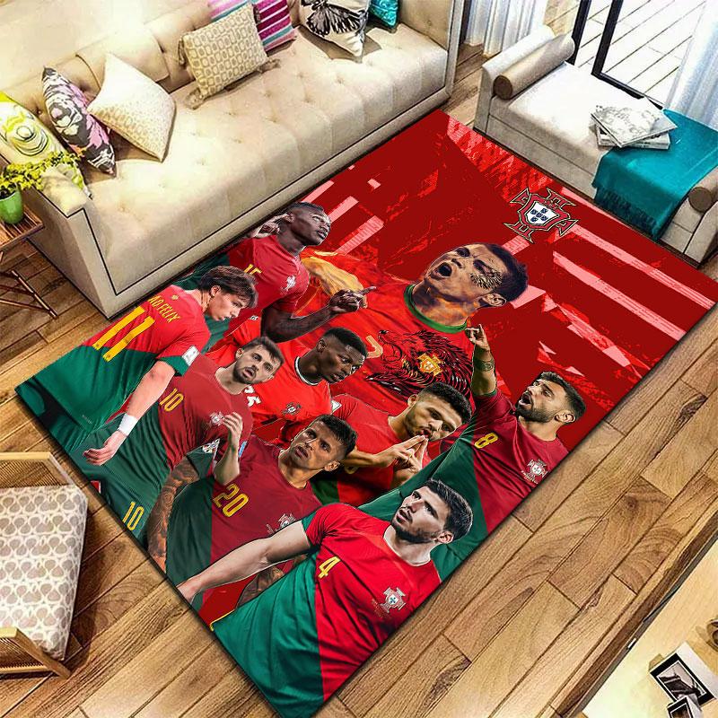 Portugal National Football Logo Carpet Rug for Living Room Bedroom Home Sofa Decoration,Kids play Non-slip Floor Mat