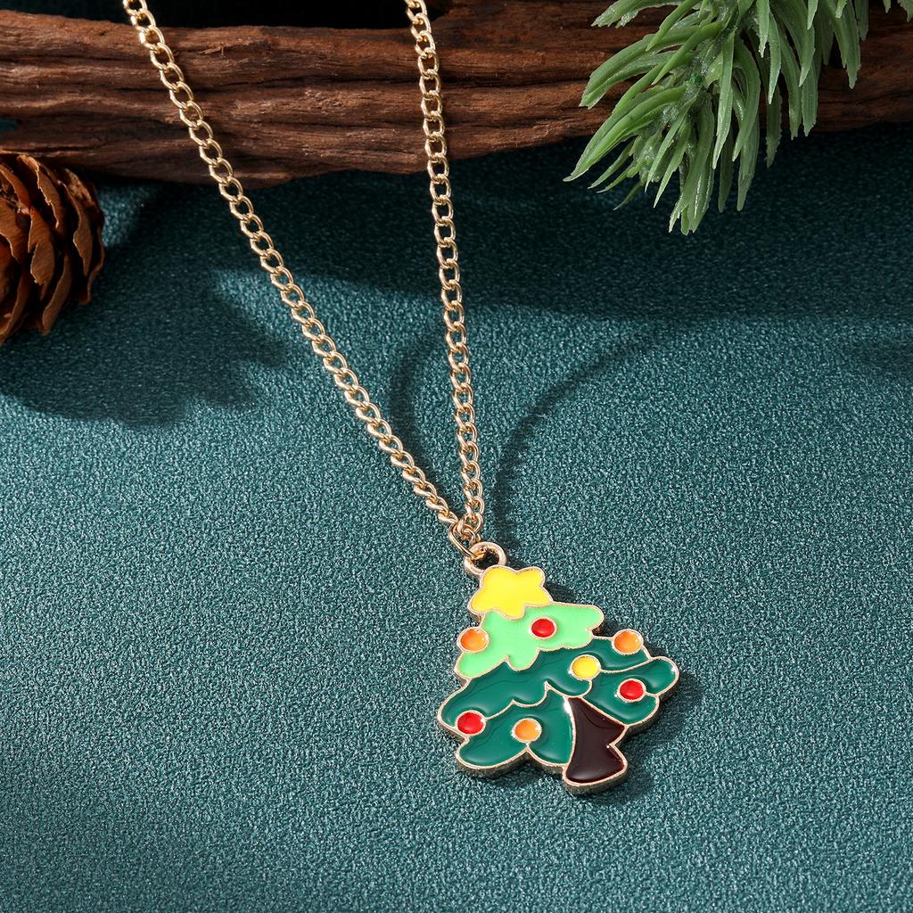 2022 Новый Рождественский Серьги Ожерелье 3 Шт. Модный Элегантный Комплект Ювелирных Изделий Рождественская Елка Кулон Девушка Серьги Изысканный Подарочный Комплект Ювелирных Изделий