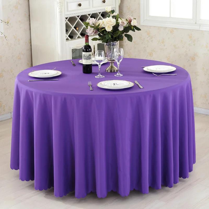 Solid Round Polyester Tablecloth for Wedding Banquet Birthday Party Holiday Celebration Hotel Event Decoration
