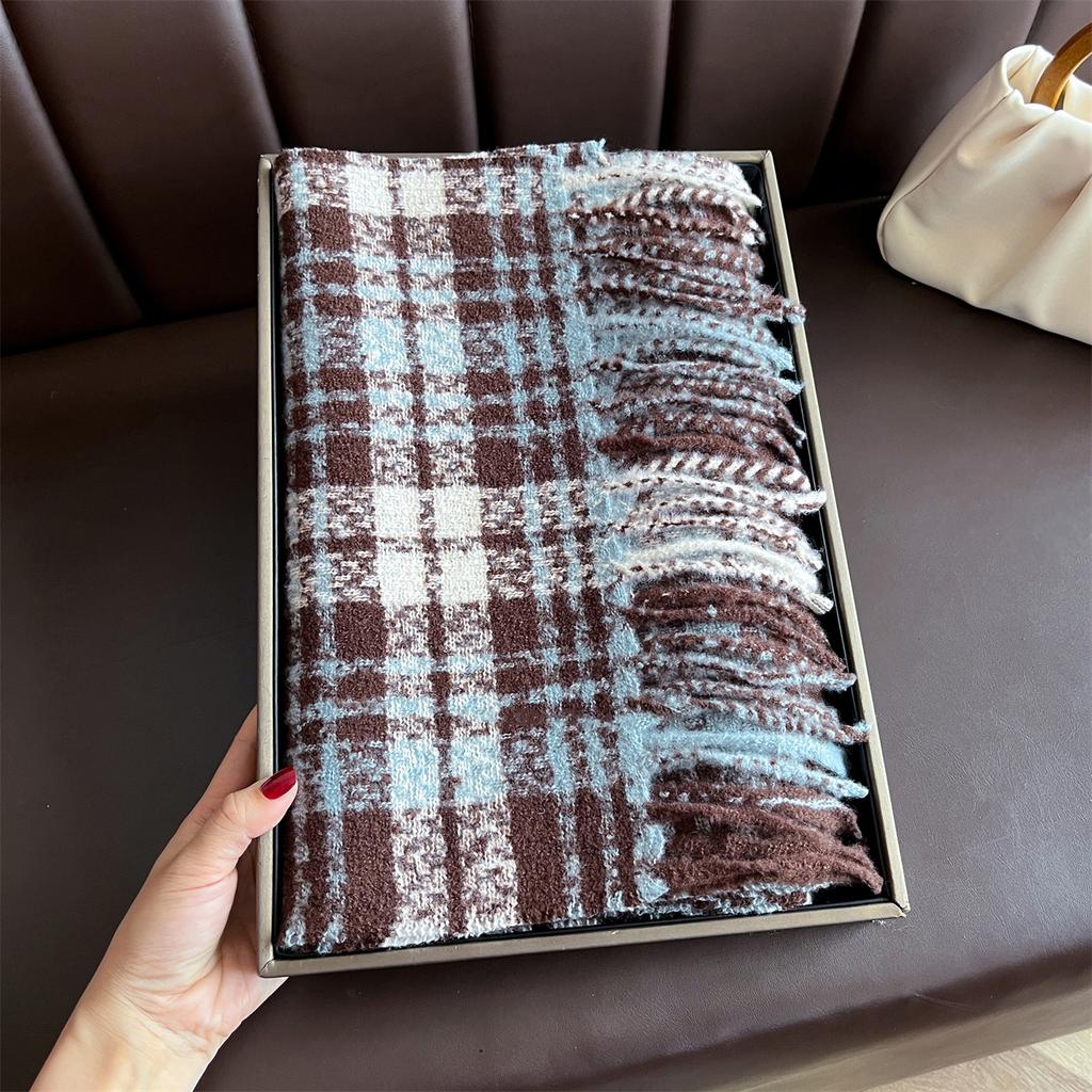 Роскошные зимние накидки из искусственного кашемира для женщин, теплый шарф, пашмина, шаль, одеяло, дорожное пончо, палантины