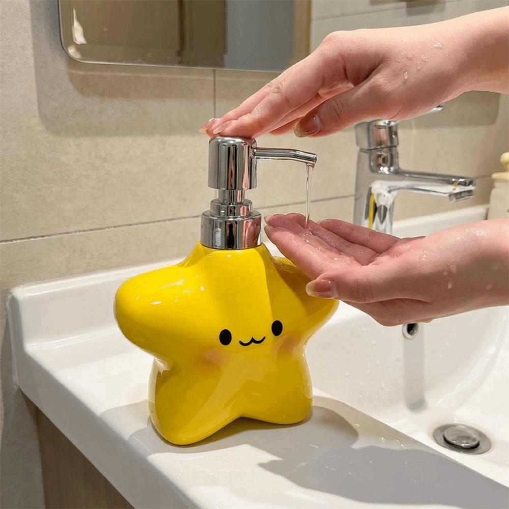 400ML Ceramic Soap Dispenser Cute Hand Sanitizer Bottle Foaming Soap Dispenser  Bathroom Use