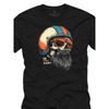 Men'S Motorcycle T-Shirt with Skull Helmet Beard Design | Biker Fun Die Happy Motif, Casual Crew Neck, Slight Stretch Fabric, Regular Fit, Perfect