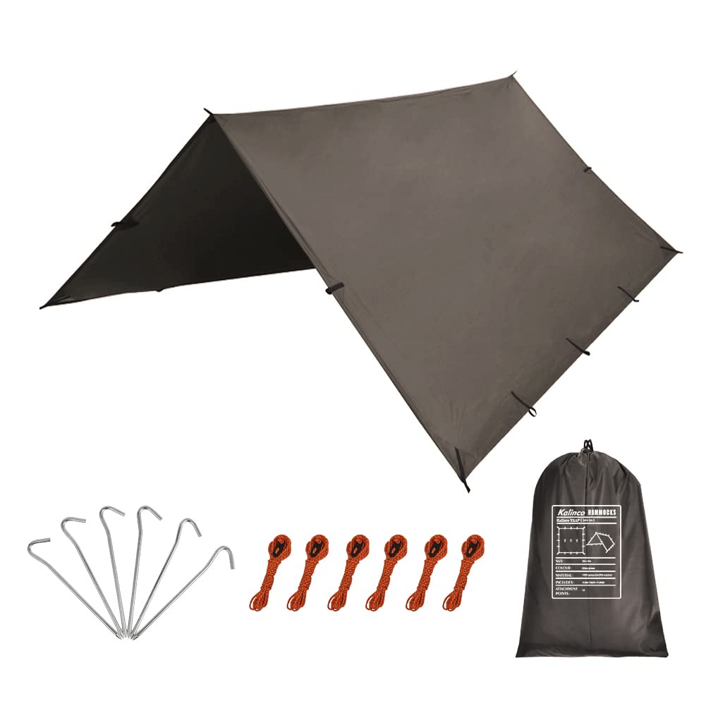 KALINCO Waterproof Camping Tarp UV Ultra Sun Heat Storage Case Outdoor 4x4m Tarp, Tent, Protection, Lightweight, Shade, Protection, Blocking,