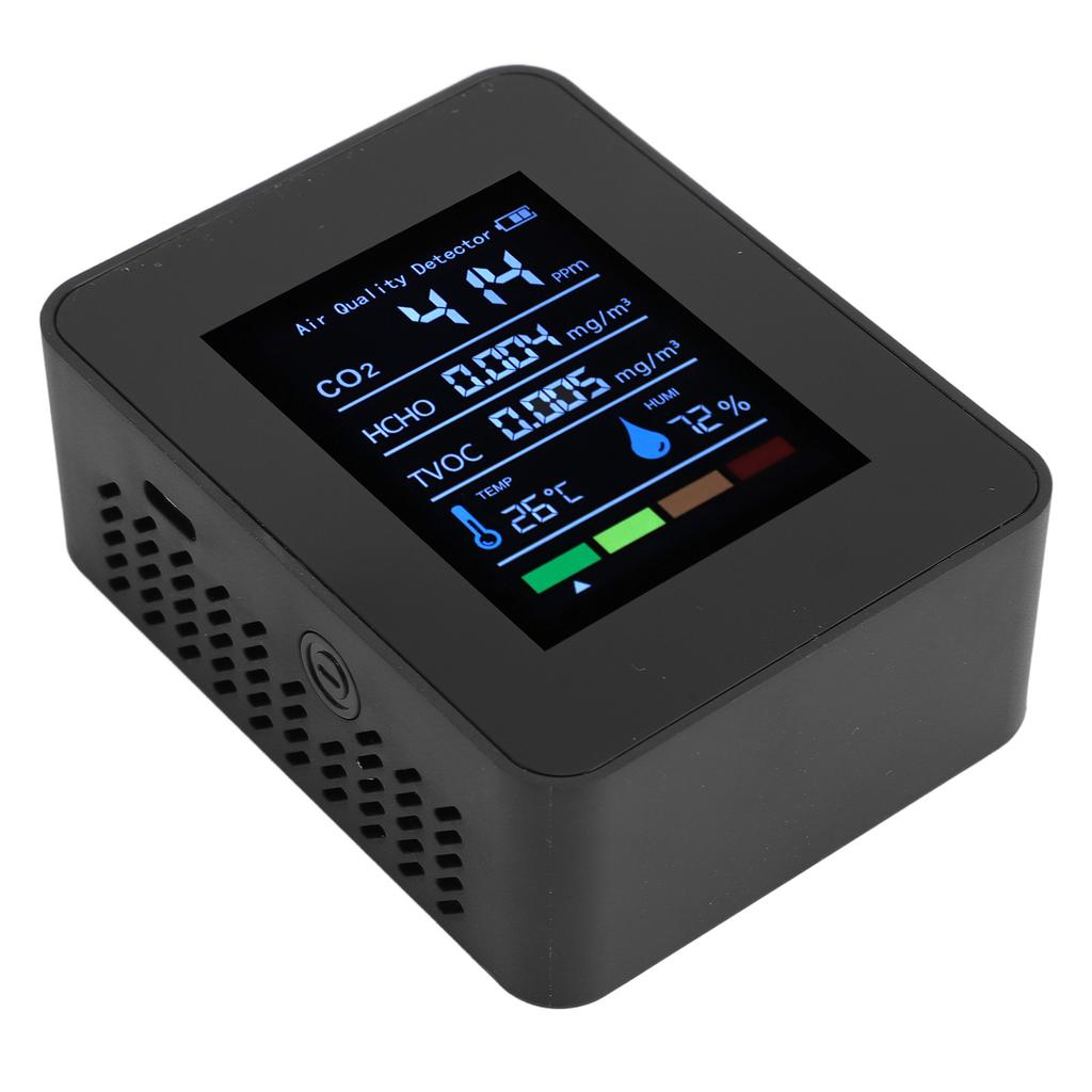 Портативный детектор качества воздуха CO2 TVOC HCHO Влажность Температура 5 в 1 Многофункциональный тестер качества воздуха в помещении