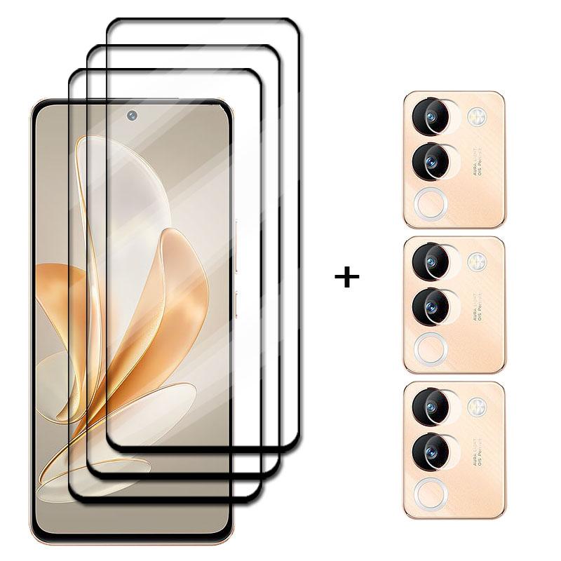 Стекло Full Cover для Vivo V29e 5G Закаленное стекло Защитная пленка для экрана Vivo V29e HD Защитная пленка для линзы телефона Для Vivo V29E