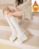 Fashion 11CM Microfiber Genuine Leather Platform Wedges Knee High Boots Woman Plush Modern Hidden Heel Winter Autumn Shoes Plush