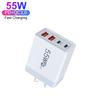 55W AU Plug USB-C Wall Charger 4-Port Fast Charger with PD 20W QC3.0 Output Power for Apple for IPhone 13 14 15 Pro