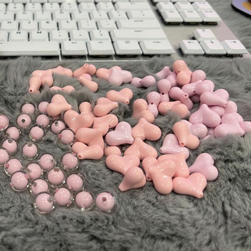 Сердце Свободные Бусины Акриловые Бусины-Сердечки Распорки для DIY Браслетов на Телефон Браслетов Серьги Принадлежности для Изготовления Украшений