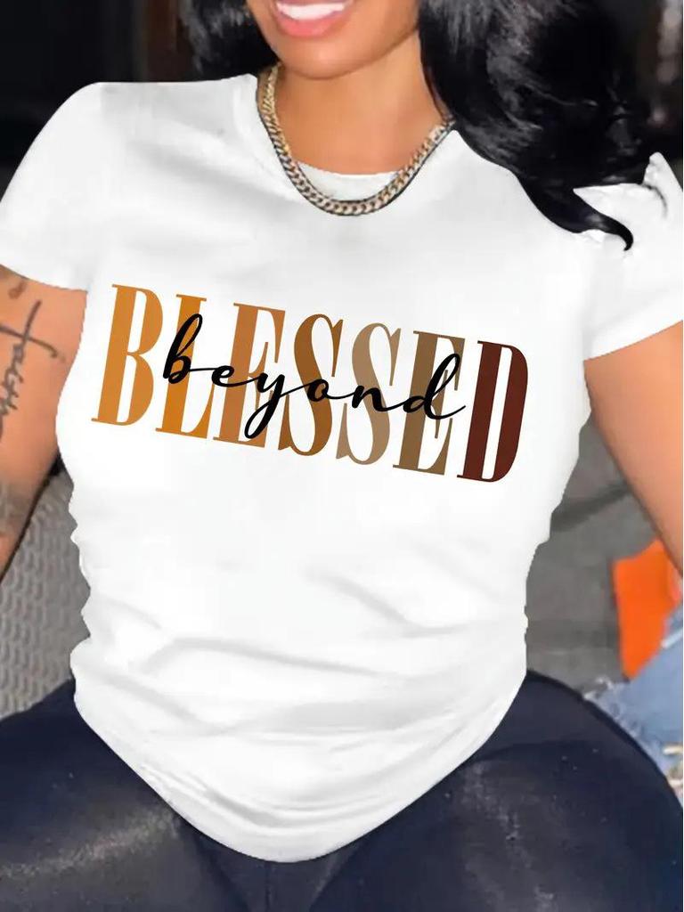 Женский рождественский топ с коротким рукавом и круглым вырезом