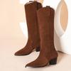 Независимые модные универсальные ботинки с открытым носком, осенние и зимние женские кожаные ботинки с расширенной окружностью, длинные женские туфли на высоком каблуке