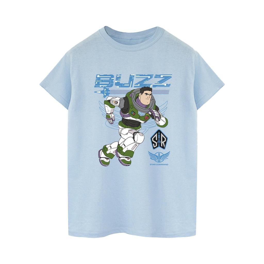 Disney Женская/Дамская Хлопковая Футболка Бойфренда Lightyear Buzz Run To Action