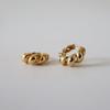 modernlike 14k gold-filled silver bold nut one-touch earrings