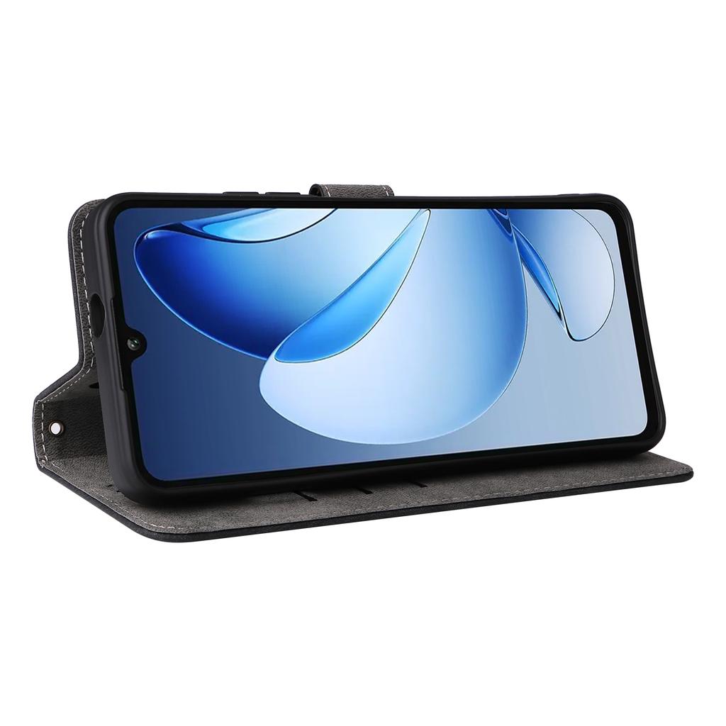 Для Oukitel C60/C60 Pro Чехол-кошелек с блокировкой RFID из ПУ кожи, чехол-подставка для телефона с ремешком