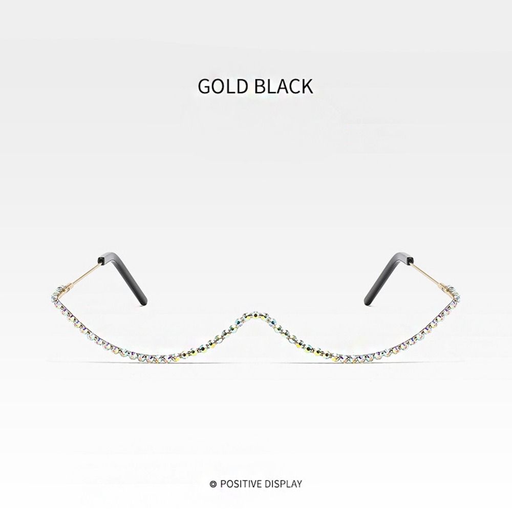 Rhinestone Fake Glasses Rhinestone Eyeglasses Frames Half Frame Glasses  Sunglasses Frames