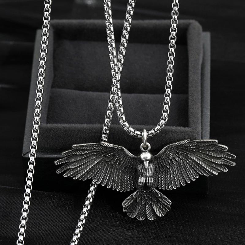 Простой Ворон Ворон Орел Мужской И Женский Подарок Ожерелье С Подвеской