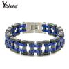 Титановая сталь Велосипедный браслет Мужской Геометрический Стиль Цепи Байкера Черный С Золотыми Синими Красными Акцентами Прочный Регулируемый Браслет