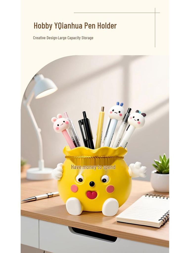 2025 Rich Flower Cartoon Pen Holder: Cute and Creative Desktop Storage Ornament