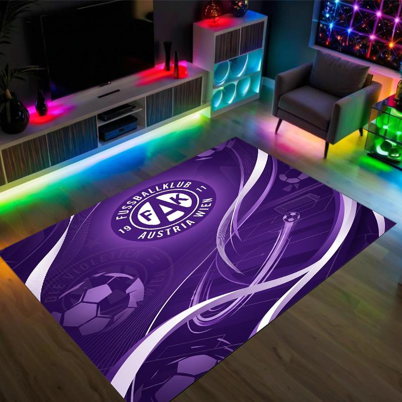 Austria Wien FC Design Crystal Velvet Carpet Cozy Non?Slip Printed Rug For Bedroom Living Room Entrance