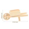 Wooden Mini Cart Wood Color Kids Toy Miniature Mini Farm Wheelbarrow Models