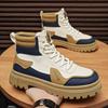 Мужские ботинки осенне-зимние высокие повседневные ботинки на толстой подошве с противоскользящей подошвой модные молодежные удобные ботинки для отдыха на открытом воздухе британские рабочие ботинки