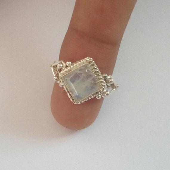 Hecheng Wish Европейская и американская мода Кольцо из лунного камня под античное серебро для женщин