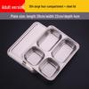 304 Stainless Steel Drop-Proof Square Dinner Plate for Kids with Four Compartments