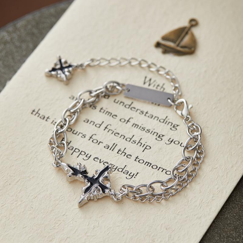 Punk Black Flame Bracelet Ladies Men's Trendy Hip Hop Zircon Vintage Gothic Y2K Charm Kpop Gifts Accessories