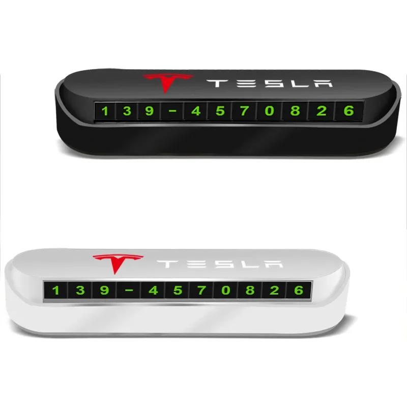 Автомобильная наклейка 2025 Новый Tesla Временная парковочная карта Номер телефона Стайлинг автомобиля Для Tesla Model 3 2021 S X Y Стиль Roadster