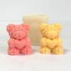 3D Rose Bear Mold Teddy Bear Candle Making Mold Flexible Silicone Casting Mold for DIY Handmade Soaps Candles Epoxy Resin Plaster Crafts