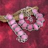 Pink Cat's Eye Gemstone Handmade 925 Solid Sterling Silver Jewelry, Beautiful New Designer Jewelry Bracelet& Necklace Jewelry Set For Sister