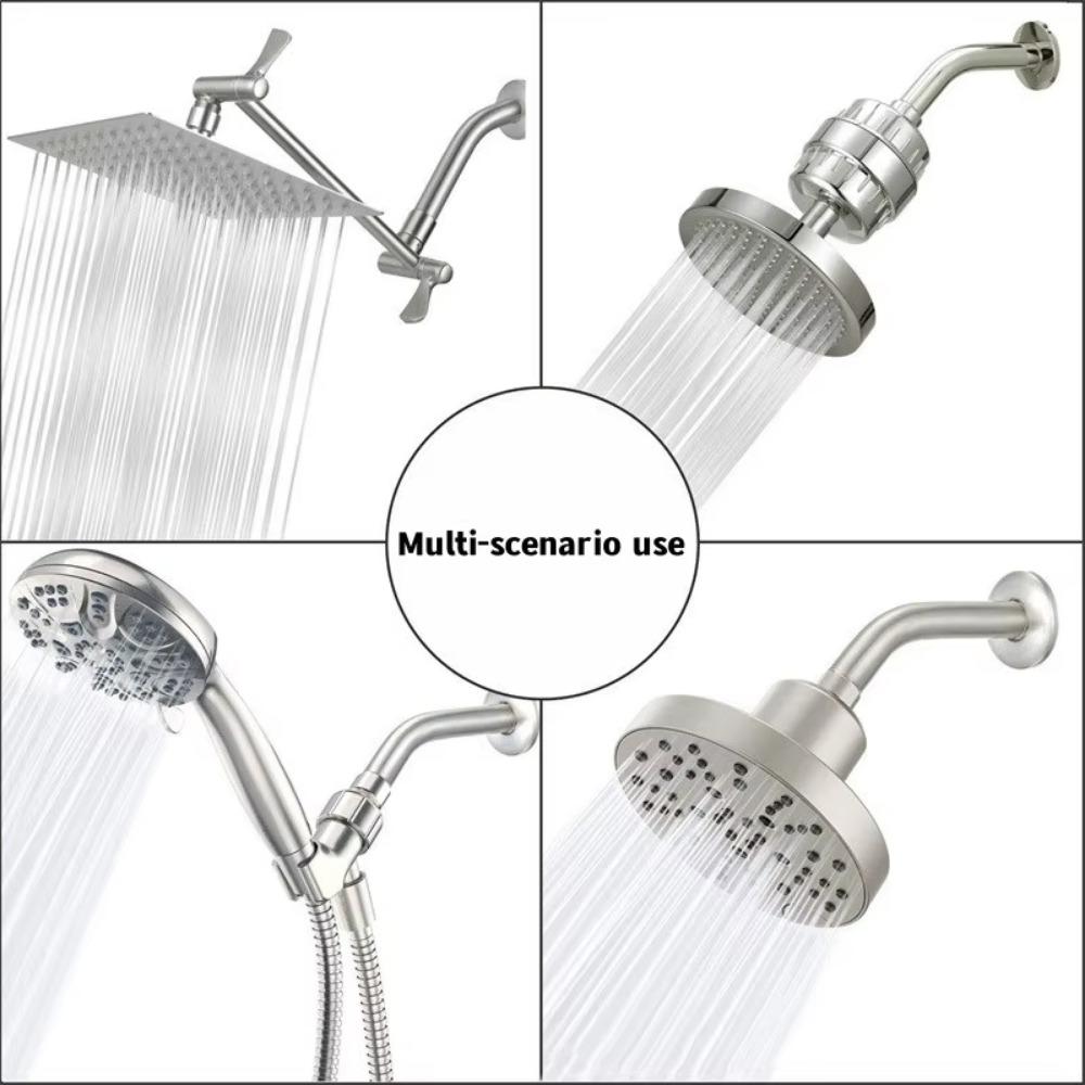 Stainless Steel Shower Head Silver Arm Bracket New Shower Arm Bathroom Home Accessories