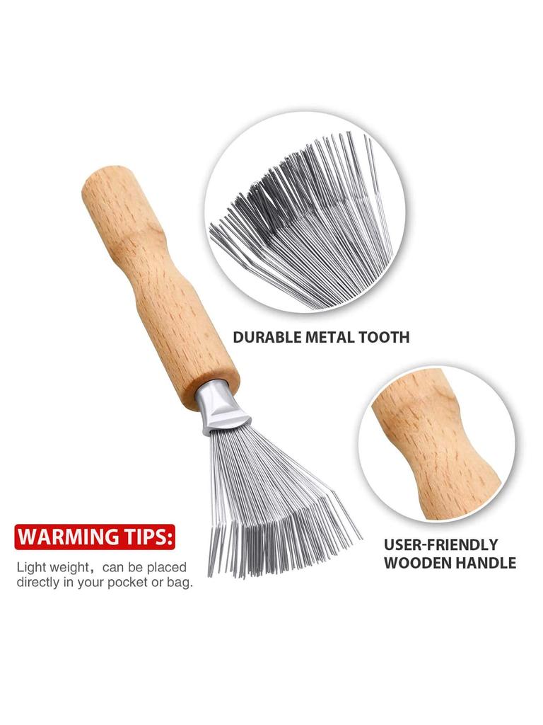 Leeseph Очиститель для щеток для волос Инструмент для чистки Очиститель для щеток для волос Очиститель для щеток для волос Деревянная ручка для домашнего и салонного использования