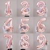 32\ Inch Giant Rose Gold Birthday Helium Foil Mylar Big Number Balloon Birthday Wedding Decorations HD