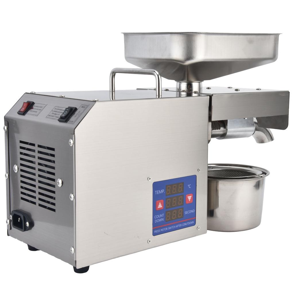 Automatic Oil Press Stainless Steel Cereals Hot Cold Oil Expeller Commercial Household ProcessorUS