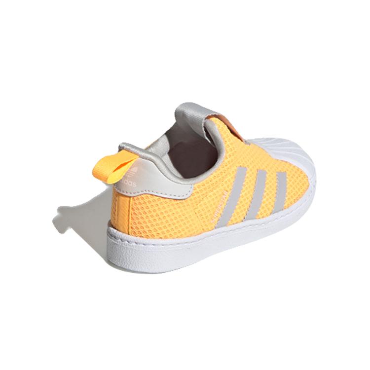 Adidas Originals SUPERSTAR 360 Abrasion Resistant Low top Toddler Shoes Orange Yellow Gray Infant And Toddler FV3376