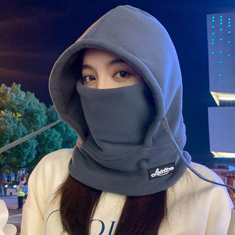 Мужская зимняя ветрозащитная велосипедная шапка с теплой маской, наушниками и защитой шеи - плотный хлопок, стиль Lei Feng