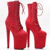 New Design Sexy 20cm Extreme High Heel Shoes Platfrom Round Toe Erotic Lap Dancing Ankle Boots