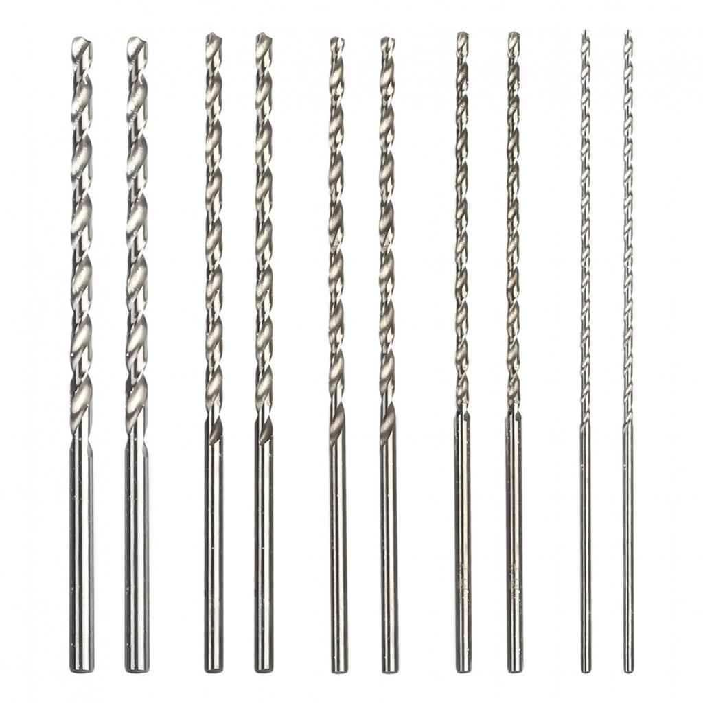 10Pcs Extra Long HSS High Speed Steel Drill Bit Set 2mm,3mm,3.5mm,4mm,5mm Bits
