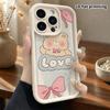 Phone Case: 2D flat design suitable for iPhone 18 17 16 15 14 13 Pro protective case, bowknot little bear, perfect Christmas and Halloween holiday gif
