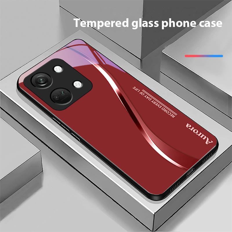 Двухцветные полосы для OnePlus Nord 3 5 6T 7 Pro 8 12 10T Reno8 Lite 5G 10R Nord N30 Жесткий чехол из закаленного стекла для телефона Черный