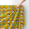 Royal Samt Stoff Polyester Zum Nähen - Motiv Sushi Auf Gelbem