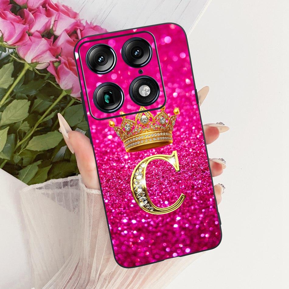 Чехол для телефона Motorola Signature 2026 с буквой Crown Для Motorola Signature XT2603-2 Черный Силиконовый Мягкие Чехлы Бамперы