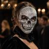Fashionable Halloween Mask for Women Sparkling Rhinestones Mask, 3D Skull Comfortable Full Face Skeleton Adult Cosplay Parties & Haunted House