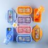 Kid's Lunchbox and Mug Set Cartoon Plastic Bento Box With Tableware Microwaveable Food Storage Container School Child Snack Box
