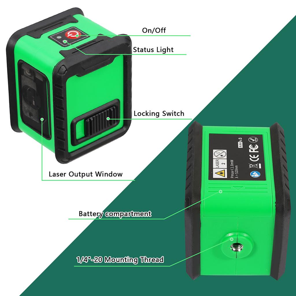 Multifunctional 2 Lines Laser Level 4 degrees  Self leveling Machine Rechargeable Lithium Battery Leveling Tool