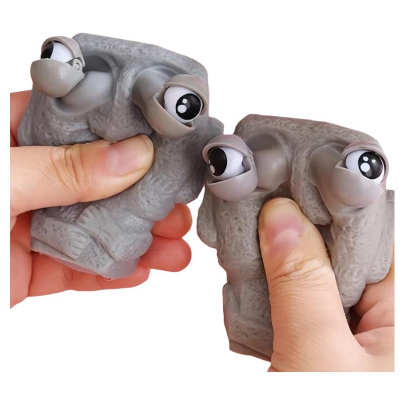 Мягкая фигурка-камень с медленным возвратом, антистресс - Сжимаемая, подвижные глаза, забавная мимика, стиль Моаи, расслабляющий подарок для детей