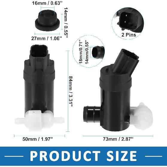 Windshield Washer Motor Pump 98510-A9000 for Kia Sedona 2015-2019 Black