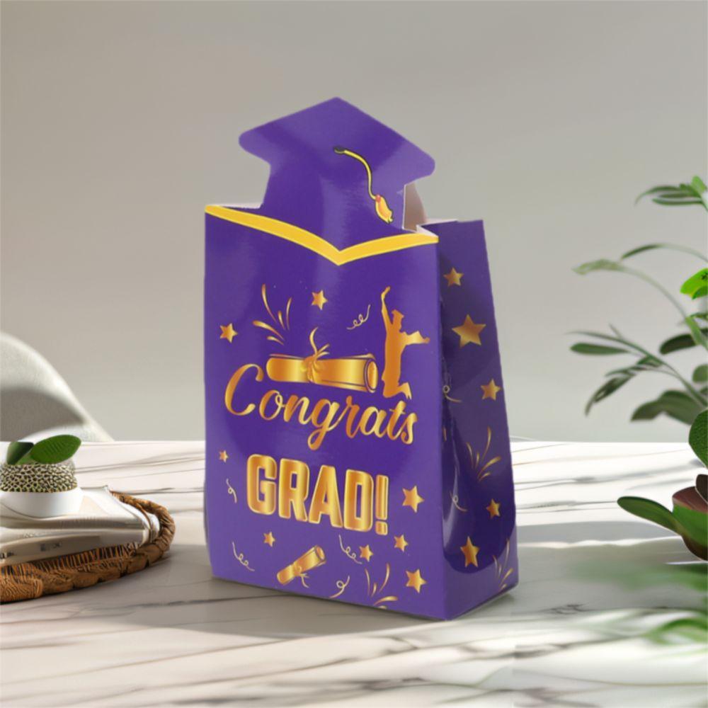 20pcs Paper Material Doctoral Cap Box Congrats Grad Candy Gift Bag Chocolate Box Party Decorations