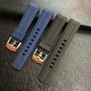 MERJUST New 20mm Black Blue Soft Dustproof Silicone Rubber Strap Watchband Special for Omega Seamaster 300 Bracelet